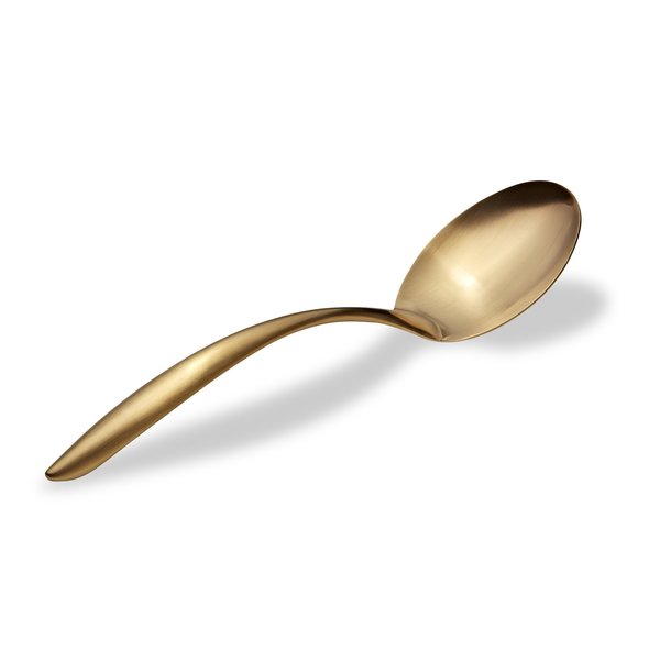 Bon Chef Ez Use Banquet Solid Serving Spoon W/Holl Coolhandle 9-3/4" - Gold Matte 9463GM